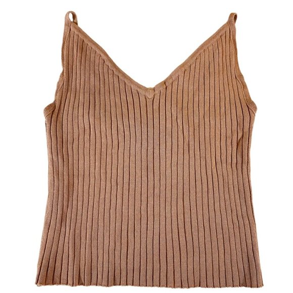 Soft tan Kendall & Kylie Spaghettis strap crop sweater Size XS - Picture 1 of 8